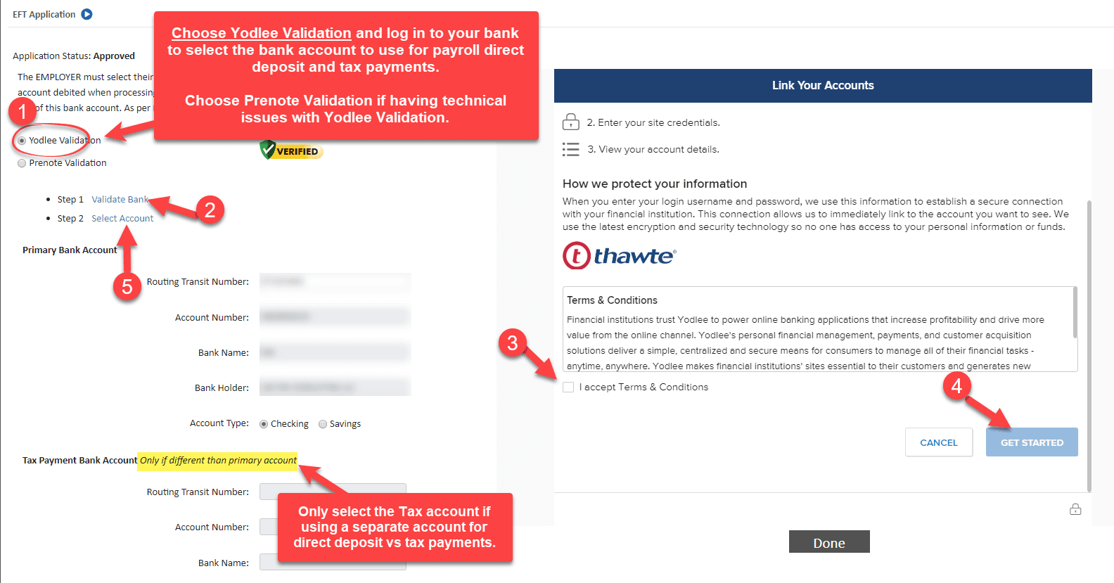 Select Your Business Bank Account